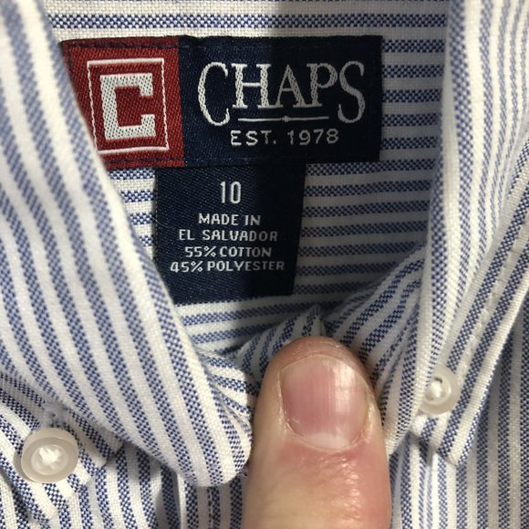 (2) BOY'S CHAPS OXFORD SHIRTS, SIZE 10 - Picture 7 of 7
